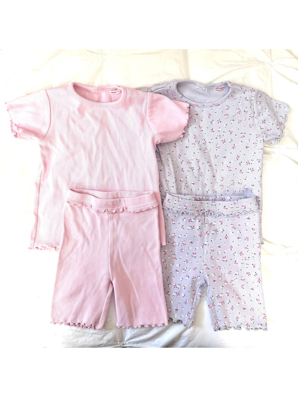 H&M Pink and Purple Floral Ribbed Sets